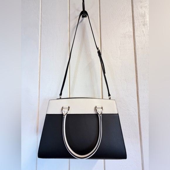 Kate Spade Two-Tone Black and Cream Cedar Street Maise Satchel - Picture 3 of 11